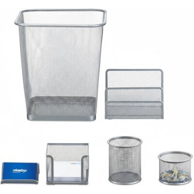 Relaxdays Schreibtisch Organizer Set Metall Silber Rutschfest 6-teilig Relaxdays Schreibtisch Organizer Set Metall Silber Rutschfest 6-teilig