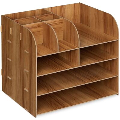 Relaxdays Schreibtisch Organizer MDF Dunkelbraun Mit 10 Fächern 27,5 cm x 32,5 cm x 25 cm 1,5 kg Relaxdays Schreibtisch Organizer MDF Dunkelbraun Mit 10 Fächern 27,5 cm x 32,5 cm x 25 cm 1,5 kg