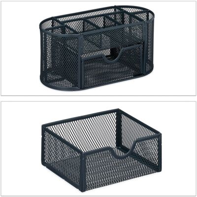 Relaxdays Schreibtisch Organizer Stahl Anthrazit Rutschfest 10,5 cm x 22 cm x 11 cm 400 g Relaxdays Schreibtisch Organizer Stahl Anthrazit Rutschfest 10,5 cm x 22 cm x 11 cm 400 g