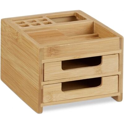 Relaxdays Schreibtisch Organizer Bambus Natur 2 Schubladen 9,5 cm x 12,5 cm x 15 cm Relaxdays Schreibtisch Organizer Bambus Natur 2 Schubladen 9,5 cm x 12,5 cm x 15 cm