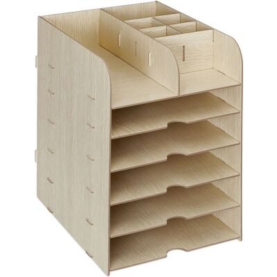 Relaxdays Schreibtisch Organizer MDF Hellbraun 12 Fächer 34,5 cm x 25 cm x 32 cm 2 kg Relaxdays Schreibtisch Organizer MDF Hellbraun 12 Fächer 34,5 cm x 25 cm x 32 cm 2 kg