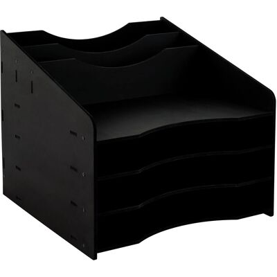 Relaxdays Dokumentenablage MDF Schwarz für A4 4 Fächer Platzsparend Relaxdays Dokumentenablage MDF Schwarz für A4 4 Fächer Platzsparend