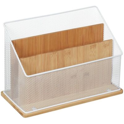 Relaxdays Dokumentenhalter Bambus Metall Natur Weiß mit 3 Fächern 20 cm x 29 cm x 14 cm 0,77 kg Relaxdays Dokumentenhalter Bambus Metall Natur Weiß mit 3 Fächern 20 cm x 29 cm x 14 cm 0,77 kg