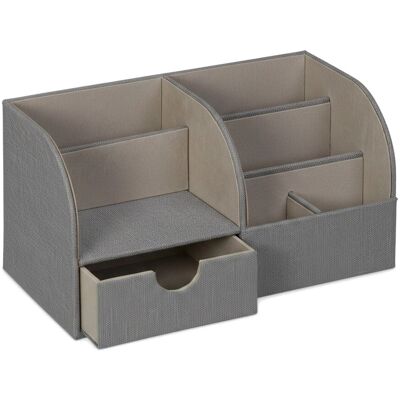 Relaxdays Schreibtisch Organizer MDF Grau Mit Schublade 14,5 cm x 28 cm x 14,5 cm 570 g Relaxdays Schreibtisch Organizer MDF Grau Mit Schublade 14,5 cm x 28 cm x 14,5 cm 570 g