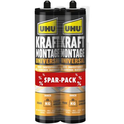 UHU Kraft Montagekleber Universal Sparpack 2x 470g UHU Kraft Montagekleber Universal Sparpack 2x 470g