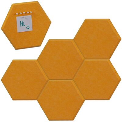 Relaxdays Gelbe Filz-Bulletinboard-Set - 6 Stück Relaxdays Gelbe Filz-Bulletinboard-Set - 6 Stück