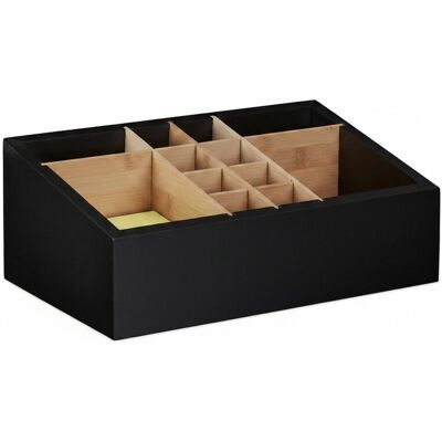 Relaxdays Schreibtisch Organizer Bambus MDF Schwarz Natur Verstellbar 12 Fächer 12 cm x 30 cm x 18 cm 1,1 kg Relaxdays Schreibtisch Organizer Bambus MDF Schwarz Natur Verstellbar 12 Fächer 12 cm x 30 cm x 18 cm 1,1 kg