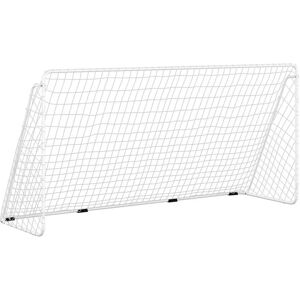 vidaXL Fußballtor mit Netz Weiß Stahl Outdoor Fußballausrüstung vidaXL Fußballtor mit Netz Weiß Stahl Outdoor Fußballausrüstung