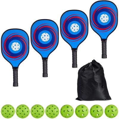 Relaxdays Pickleball Set 4 Schläger 8 Bälle Pappelholz Thermoplast Mehrfarbig Relaxdays Pickleball Set 4 Schläger 8 Bälle Pappelholz Thermoplast Mehrfarbig