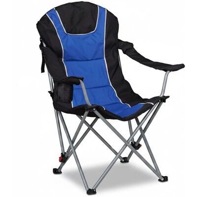 Relaxdays Campingstuhl Stahl Blau Faltbar Verstellbar mit Polsterung 108 cm x 90 cm x 72 cm Relaxdays Campingstuhl Stahl Blau Faltbar Verstellbar mit Polsterung 108 cm x 90 cm x 72 cm