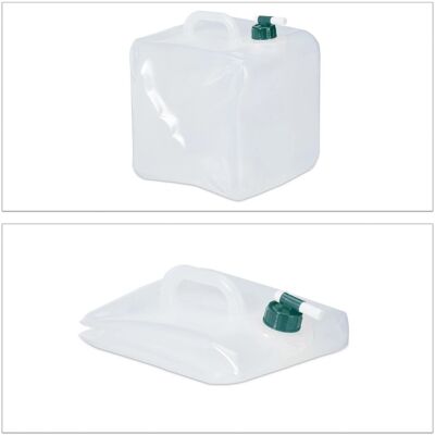 Relaxdays Faltkanister 4er Set Kunststoff Transparent Faltbar Drehbarer Hahn 20, Relaxdays Faltkanister 4er Set Kunststoff Transparent Faltbar Drehbarer Hahn 20,
