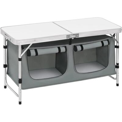 WOLTU Campingtisch mit Stauraum Höhenverstellbar Weiß+Grau WOLTU Campingtisch mit Stauraum Höhenverstellbar Weiß+Grau