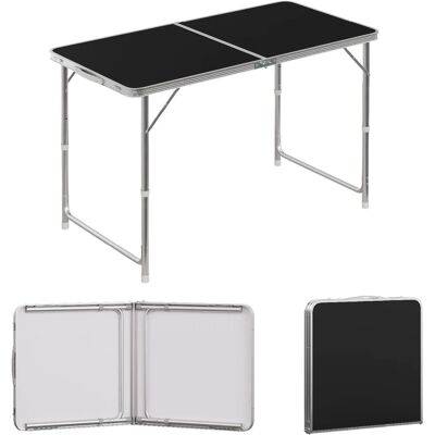 WOLTU Campingtisch Klapptisch Gartentisch Höhenverstellbar Schwarz WOLTU Campingtisch Klapptisch Gartentisch Höhenverstellbar Schwarz