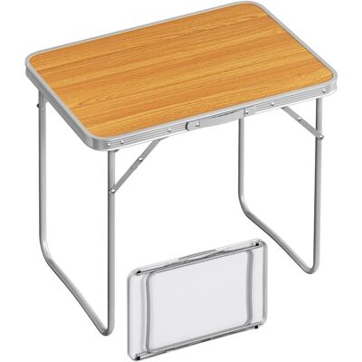 WOLTU Campingtisch Klapptisch mit Griff Zusammenklappbar Alu Eiche WOLTU Campingtisch Klapptisch mit Griff Zusammenklappbar Alu Eiche