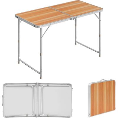 WOLTU Campingtisch Klapptisch Gartentisch Höhenverstellbar Hell Eiche WOLTU Campingtisch Klapptisch Gartentisch Höhenverstellbar Hell Eiche