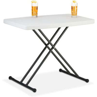 Relaxdays Campingtisch Kunststoff Stahl Weiß Schwarz Pulverbeschichtet Klappbar Höhenverstellbar 71 cm x 78 cm x 49 cm 4,6 kg Relaxdays Campingtisch Kunststoff Stahl Weiß Schwarz Pulverbeschichtet Klappbar Höhenverstellbar 71 cm x 78 cm x 49 cm 4,6 kg