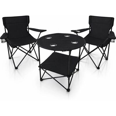 BigDean Camping Set 2x Campingstühle & 1x Campingtisch Campingstuhl mit Tisch Set Klappbar Camping Tisch Stuhl Set Campingstuhl Faltbar Angelstuhl BigDean Camping Set 2x Campingstühle & 1x Campingtisch Campingstuhl mit Tisch Set Klappbar Camping Tisch Stuhl Set Campingstuhl Faltbar Angelstuhl