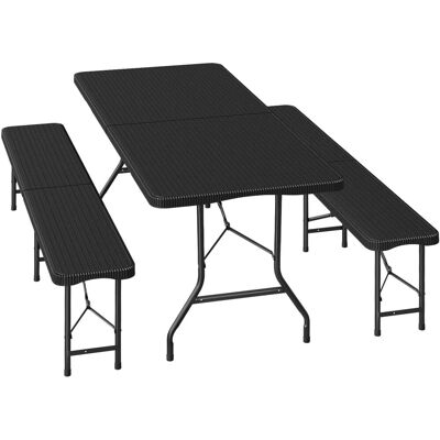 WOLTU Bierzeltgarnitur Campingtisch & 2 Bierbank mit Tragegriffe Klappbar WOLTU Bierzeltgarnitur Campingtisch & 2 Bierbank mit Tragegriffe Klappbar
