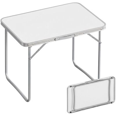 Relaxdays Campingtisch MDF Eisen Aluminium Weiß Klappbar Wasserabweisend 68,5 cm x 80 cm x 60 cm 3,2 kg Relaxdays Campingtisch MDF Eisen Aluminium Weiß Klappbar Wasserabweisend 68,5 cm x 80 cm x 60 cm 3,2 kg