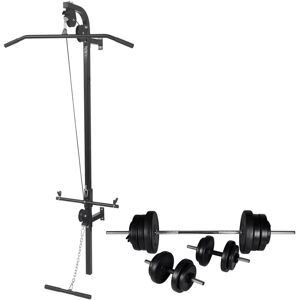 vidaXL Fitnessstation Wandmontage mit Langhantel Kurzhantel Set 60,5kg 275357 vidaXL Fitnessstation Wandmontage mit Langhantel Kurzhantel Set 60,5kg 275357