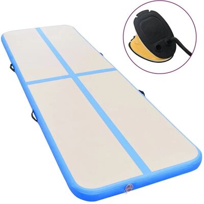 vidaXL Aufblasbare Turnmatte mit Pumpe - 300x100x10 cm - Blau - Turnmatte vidaXL Aufblasbare Turnmatte mit Pumpe - 300x100x10 cm - Blau - Turnmatte