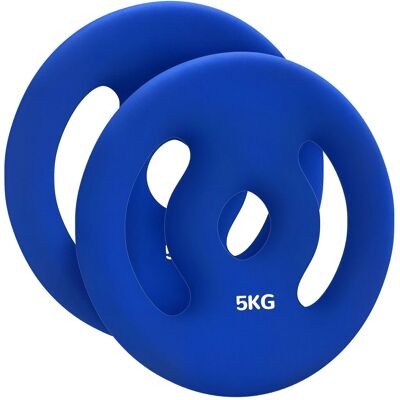SPORTNOW Hantelscheiben 2er-Set Metall Kunststoff Blau Ø20 x 4H cm SPORTNOW Hantelscheiben 2er-Set Metall Kunststoff Blau Ø20 x 4H cm