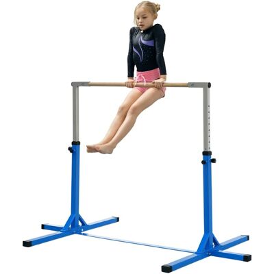 HOMCOM Gymnastik Turnreck 13-Stufige Höhenverstellbar Stahl Buchenholz Blau HOMCOM Gymnastik Turnreck 13-Stufige Höhenverstellbar Stahl Buchenholz Blau