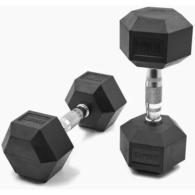 Suprfit Hex Gummi-Kurzhanteln Paar 10 kg Suprfit Hex Gummi-Kurzhanteln Paar 10 kg