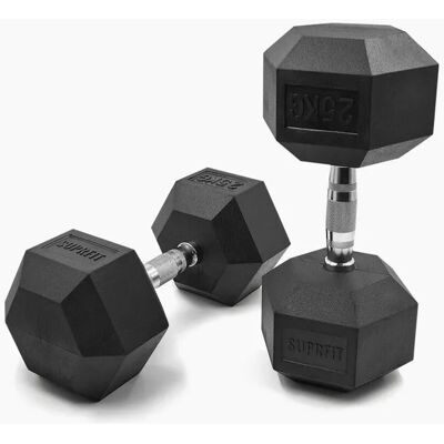 Suprfit Hex Gummi-Kurzhanteln Paar 25 kg Suprfit Hex Gummi-Kurzhanteln Paar 25 kg