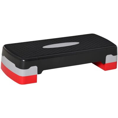 HOMCOM Steppbrett Kunststoff Schwarz+Grau+Rot 68L x 29B x 15Hcm HOMCOM Steppbrett Kunststoff Schwarz+Grau+Rot 68L x 29B x 15Hcm