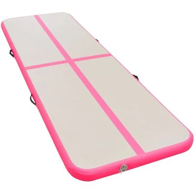 vidaXL Aufblasbare Gymnastikmatte mit Pumpe - 400cm Pink - Gymnastikmatte vidaXL Aufblasbare Gymnastikmatte mit Pumpe - 400cm Pink - Gymnastikmatte
