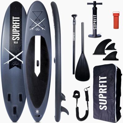 Suprfit SUP Stand-Up-Paddling Board Lailani 10'8 Grey Black Suprfit SUP Stand-Up-Paddling Board Lailani 10'8 Grey Black