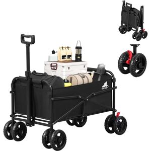 WOLTU Bollerwagen mit Bremsen Trolley 80 kg Belastbar Faltbar Schwarz WOLTU Bollerwagen mit Bremsen Trolley 80 kg Belastbar Faltbar Schwarz