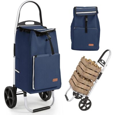 Sekey Aluminium Einkaufstrolley Handwagen Faltbar 25KG Tragkraft 50L Blau Sekey Aluminium Einkaufstrolley Handwagen Faltbar 25KG Tragkraft 50L Blau