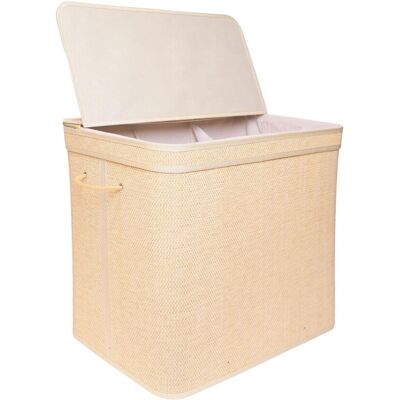 Relaxdays Wäschekorb Bambus Natur Faltbar mit Deckel 170 L Relaxdays Wäschekorb Bambus Natur Faltbar mit Deckel 170 L