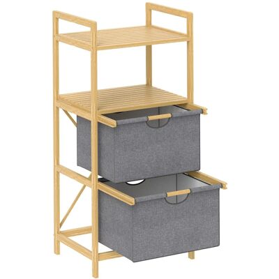HOMCOM Wäschekorb Bambus Polyester Naturholz 44L x 34B x 96H cm HOMCOM Wäschekorb Bambus Polyester Naturholz 44L x 34B x 96H cm