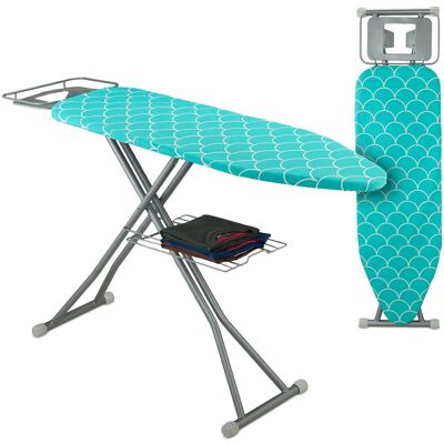 Relaxdays Bügelbrett Stahl Baumwolle Türkis Höhenverstellbar Rutschfest 122 cm x 39,5 cm 5,5 kg Relaxdays Bügelbrett Stahl Baumwolle Türkis Höhenverstellbar Rutschfest 122 cm x 39,5 cm 5,5 kg