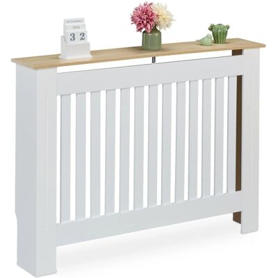 Relaxdays Heizkörperverkleidung MDF Weiß mit Holzoptikablage 112 cm x 19 cm x 83 cm 7,8 kg Relaxdays Heizkörperverkleidung MDF Weiß mit Holzoptikablage 112 cm x 19 cm x 83 cm 7,8 kg