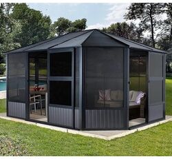 Sojag Aluminium Pavillon Wintergarten Charleston 1215   Anthrazit   384x489x281 cm