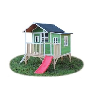 EXIT TOYS Exit Holz Spielhaus Loft 350   Grün   200x280x225 cm