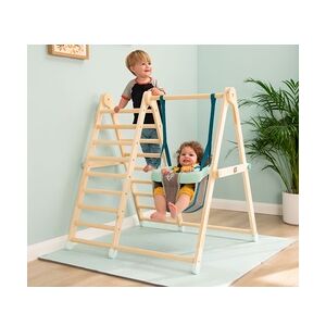 TP Toys Active Tots Holz Kletterdreieck mit Schaukel   Natur   101x84x101 cm