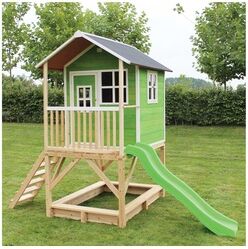 EXIT TOYS Exit Holz Spielhaus Loft 500   Grün   255x328x255 cm