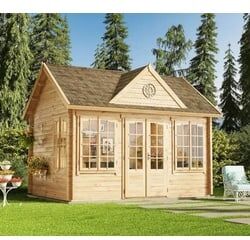 Alpholz Holz Gartenhaus Clockhouse 44   Natur   340x440x340 cm