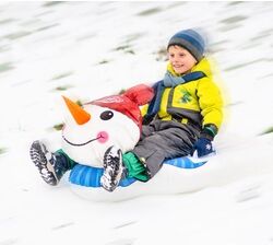 Alpine Blast Aufblasbarer Schlitten Schneemann Kinderschlitten   Weiß   120x84x55 cm