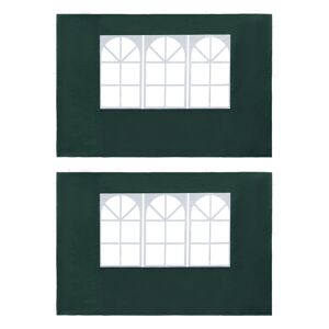 vidaXL Partyzelt-Seitenwände 2 Stück mit Fenster PE Grün - Grün - Size: N/A
