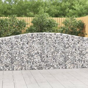 vidaXL Gabionen mit Hochbogen 20Stk. 400x30x100/120cm Verzinktes Eisen - Silber - Size: 400 x 30 x 100/120 cm