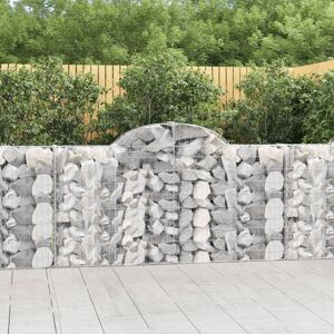 vidaXL Gabionen mit Hochbogen 40Stk. 200x30x100/120cm Verzinktes Eisen - Silber - Size: 200 x 30 x 100/120 cm