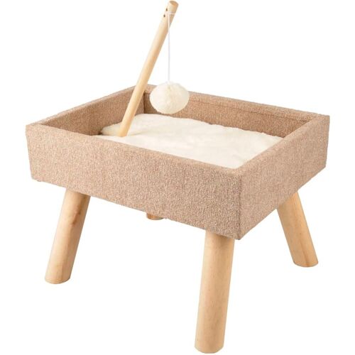 FLAMINGO Katzenbett mit Spielzeug Scandi Beige 43,5x40x54,5 cm 560553 - Beige