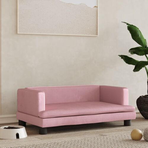 vidaXL Hundebett Rosa 80x45x30 cm Samt - Rosa - Size: 80 x 45 x 30 cm