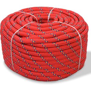 vidaXL Bootsseil Polypropylen 16 mm 50 m Rot - Size: N/A